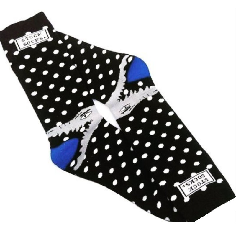 Black Polka Dot Crockodile Socks - Stock Socks Official