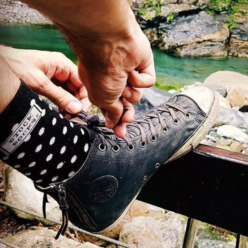 Black Polka Dot Crockodile Socks - Stock Socks Official