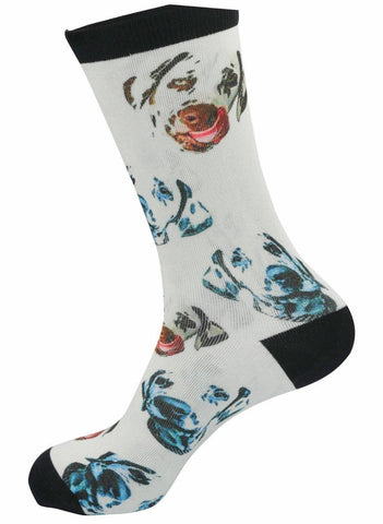 Image of funky socks dalmatian dog bamboo socks - Stock Socks Official
